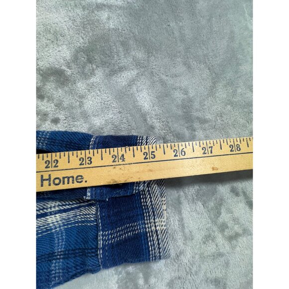 OshKosh Shirt Men's Large Blue and white Plaid Long Sleeve Flannel Shirt - Picture 11 of 14